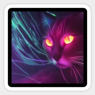 Neon Cat Sticker